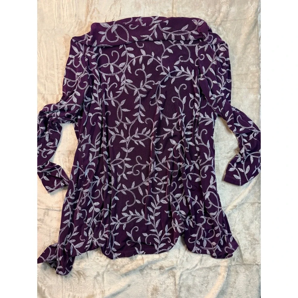 Y2K Citiknits Purple Sequin  Open Front Cardigan Jacket Womens‎ Medium NWT